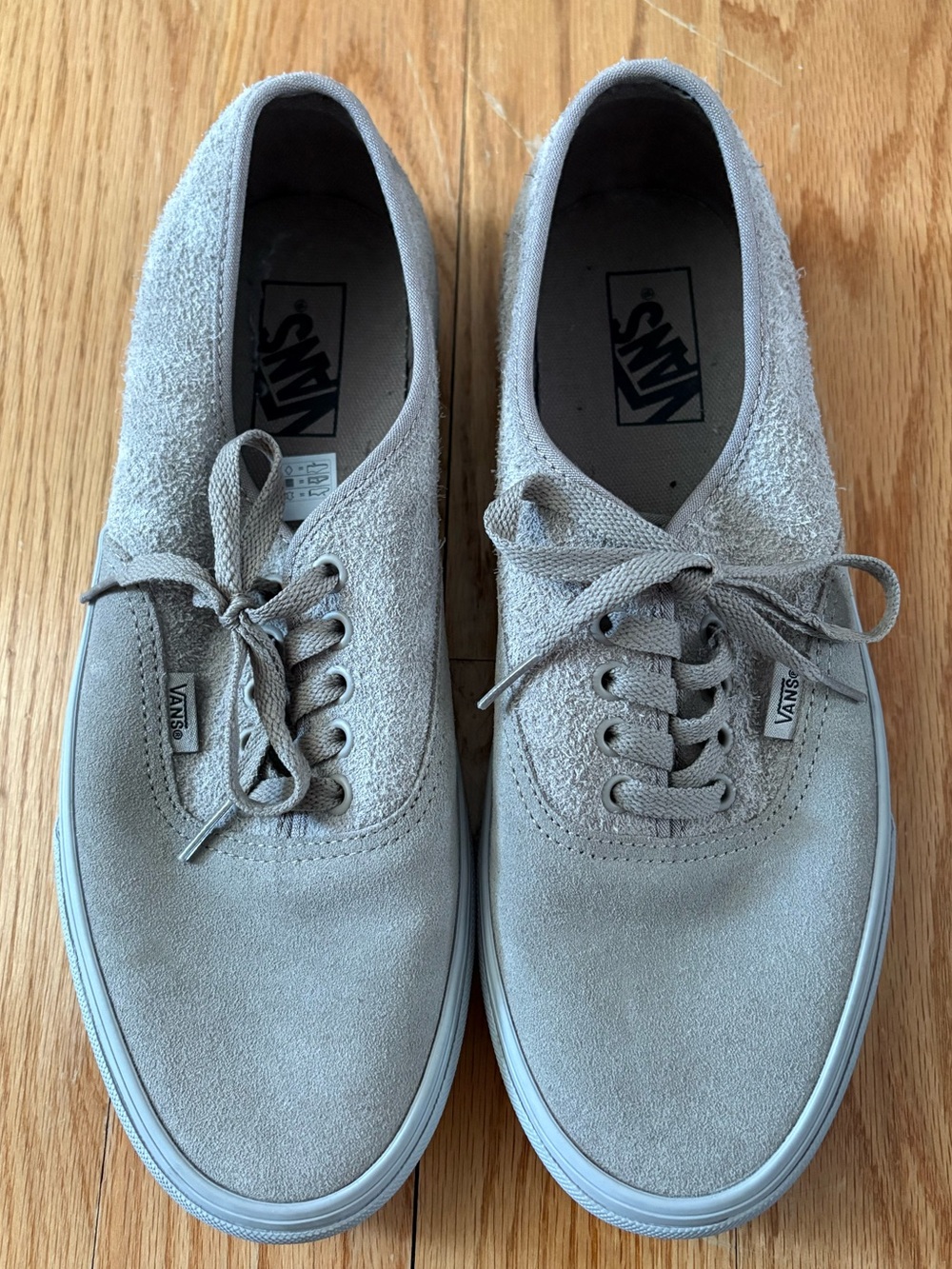 NWOT Vans Men's Gray/Beige Suede Authentic Lace-Up Sneakers